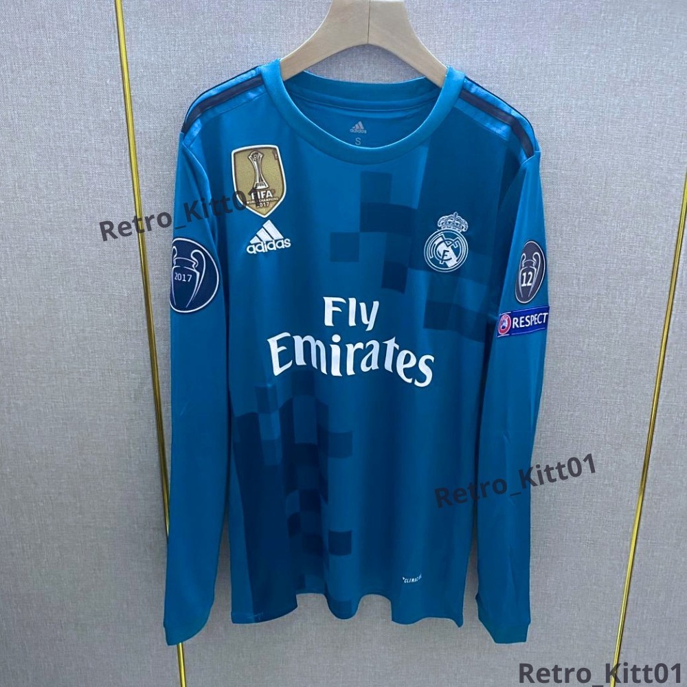 Ronaldo #7 Real Madrid Jersey 2017-2018 UEF A Retro Long Sleeve