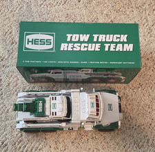 Hess Tow Truck Rescue Team 2020 Original Gas & Oil Toy w/ Box White/Green/Silver
