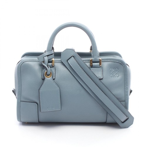 LOEWE Amazona 23 Shoulder crossbody Handbag leather Blue Used Women