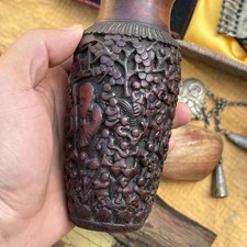 Han Dynasty Look Carved Collectible Decor Resin Antique Style Jade Vase Ornament
