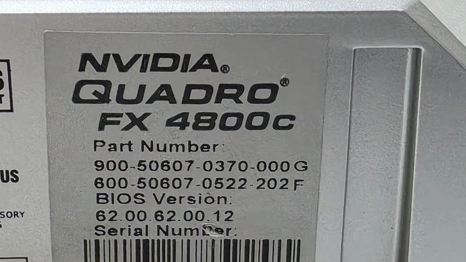 Nvidia FX4800c PCI-E Graphics Card GE PET/CT 900-50607-0370-000G 600506070522202 - Image 2 of 4