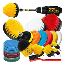 Drill Brush Car Cleaning Kit 22PCS Scrubber Pads Buffing Polishing Set