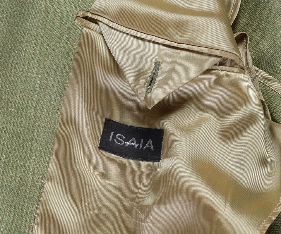 NWT ISAIA NAPOLI BLAZER coat jacket green wool silk linen luxury Italy 46 - Image 4 of 4