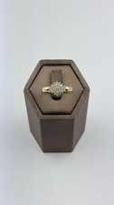 Diamond 9ct Gold Ring , Vintage And Hallmarked , Genuine Diamonds