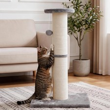 Cat Scratching Post 32" Tall, 5-Inch Diameter Natural Sisal Cat Scratch Post ...
