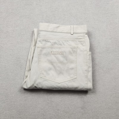 Vintage Lacoste Herren Jeans Hose W36 L32 Gr. 48 Beige 90s 80s Tapered Regular