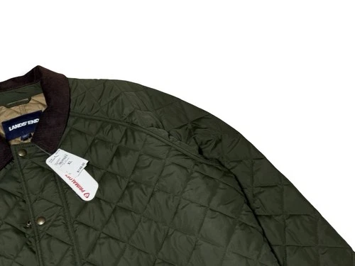 NWT! Lands End Quilted Jacket Mens XL Green Primaloft Corduroy Collar Chore Coat image 3