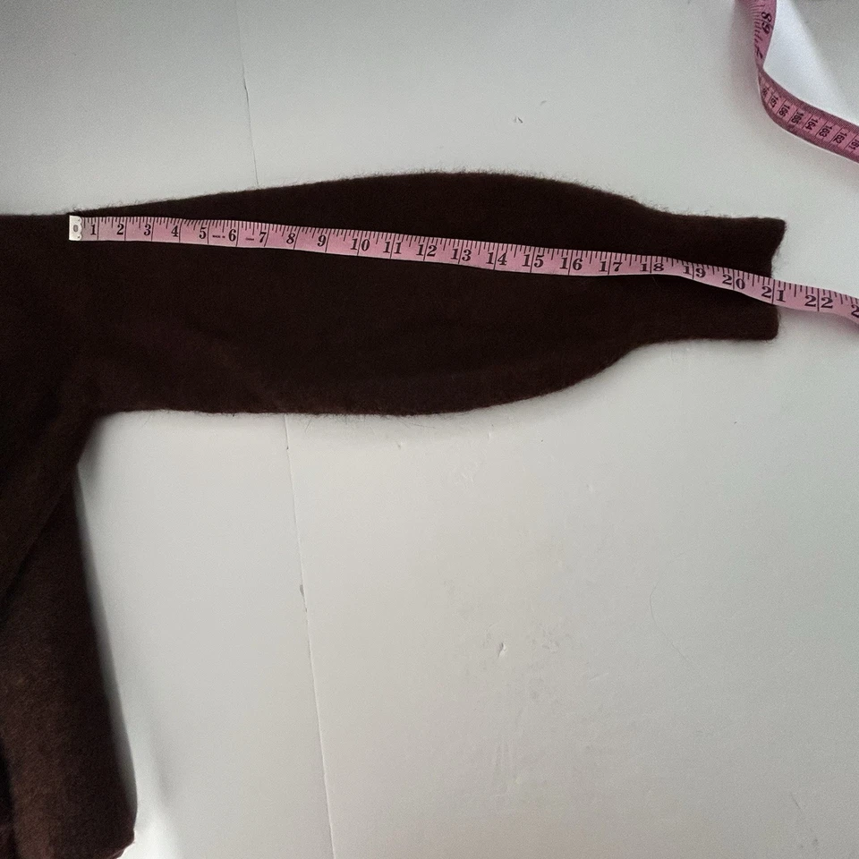 Banana Republic Cardigan 女式中号棕色羊毛羊驼混纺教师毛衣 — 第 4/4 张图片