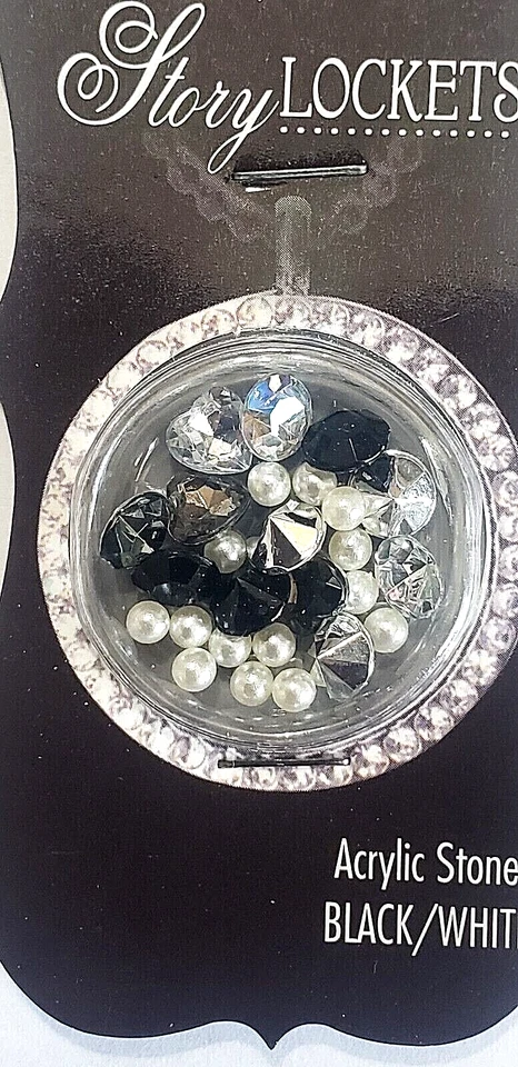 Contas de lua azul CHARM ME Story medalhões pedras acrílicas - PRETO/BRANCO - 26 peças - Imagem 2 de 2