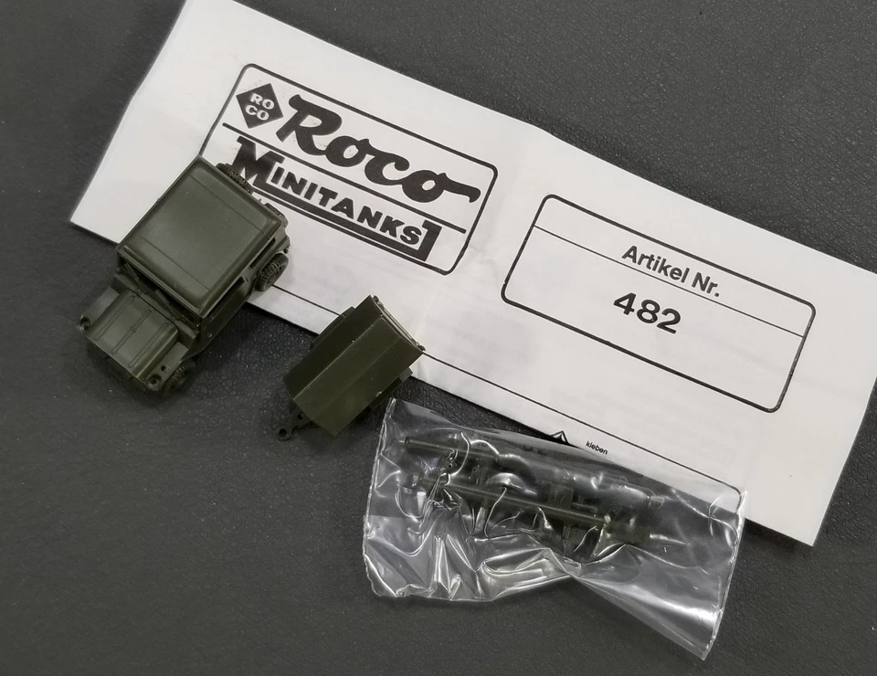 ROCO MINITANKS HO 1:87 482 M151 JEEP & A2 TRAILER SET IOB MADE IN AUSTRIA - Image 2 of 4