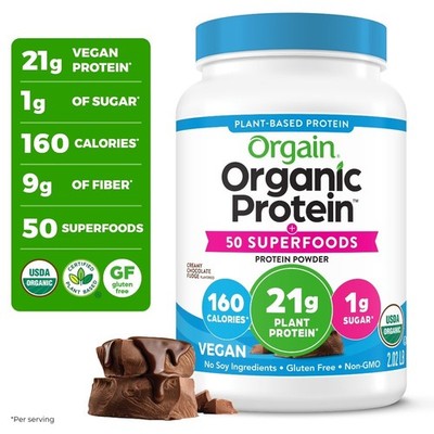 Organic Vegan Plant Based Protein Powder Shake with 50 Superfoods Chocolate