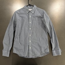 Goodfellow Men  s Blue Check Long Sleeve Button Down Shirt M