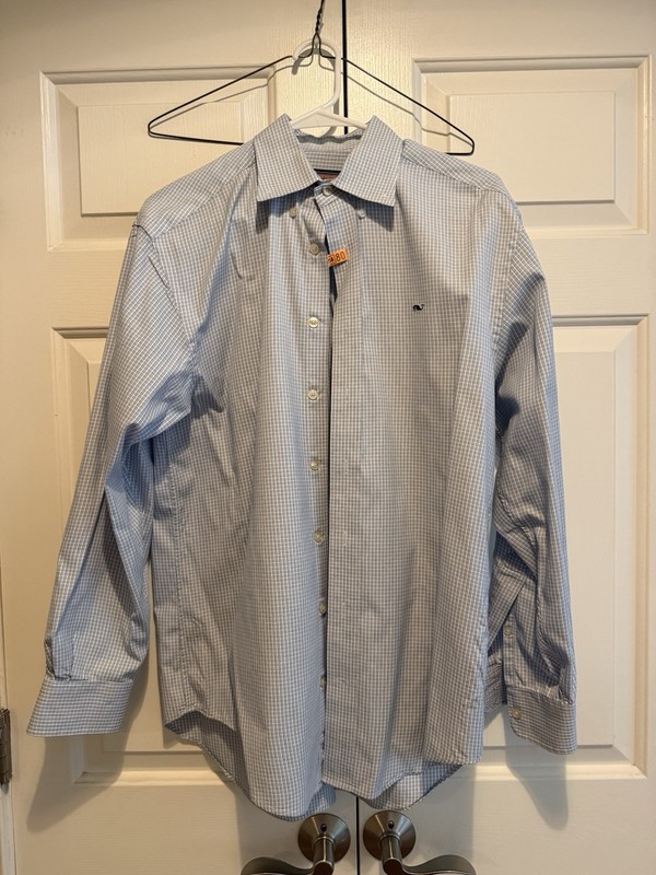 Vineyard Vines Whale Shirt Mens S Blue Oxford Button Down Preppy Whale Cotton