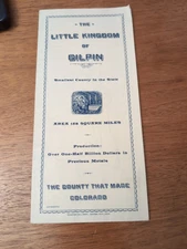 Vintage Brochure The Little Kingdom Of Gilpin Colorado