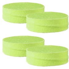 Sweat Absorbing Head Band, 4Pcs Nylon/Cotton Yellow Green