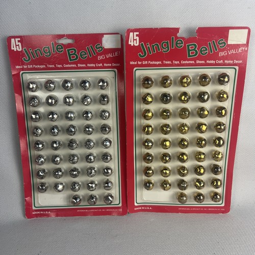 Vintage Christmas Jingle Bells Original Lot of 2 Cards 86 Total USA Made READ