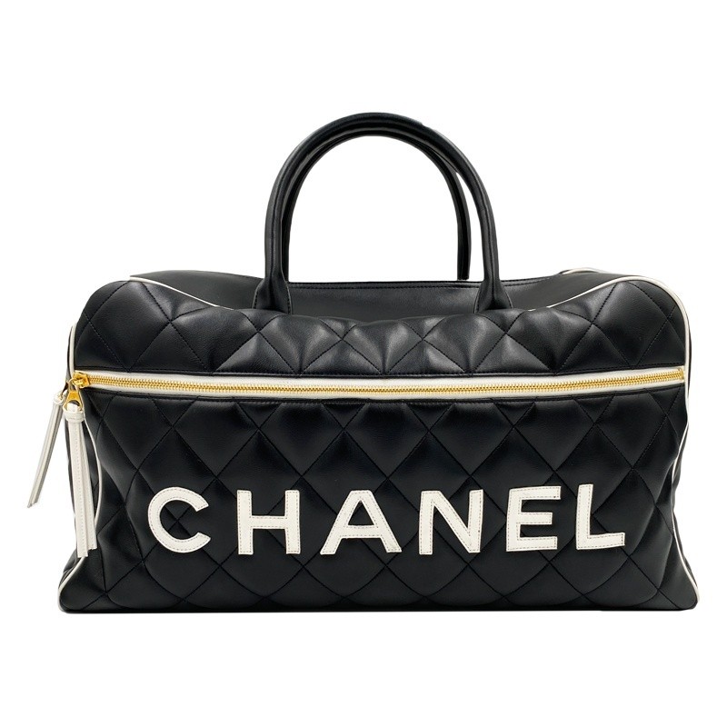 CHANEL Logo Boston Bag Matelasse  A05943 758024