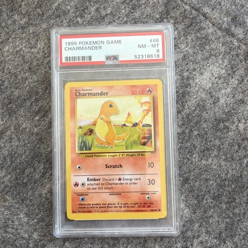 1999 POKEMON GAME BASE SET UNLIMITED #46 CHARMANDER PSA 8