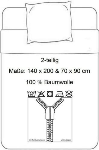 Tiger Leoparden Set 2 Stück Einzelbett Bettbezug Kissenbezug Umkehrbar Baumwolle - Bild 4 von 4