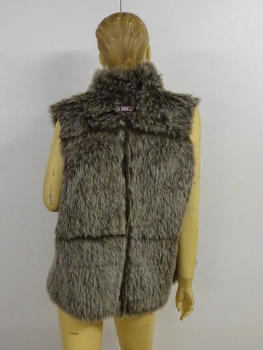 Vintage DENIM CO Faux Suede & Faux Fur Reversible Gillet Vest - Size 14 - Picture 3 of 7