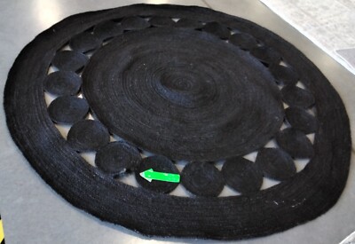 BLACK 6'-6'' x 6'-6'' Broken Thread Rug, Reduced Price 1172746448 NF364D-7R