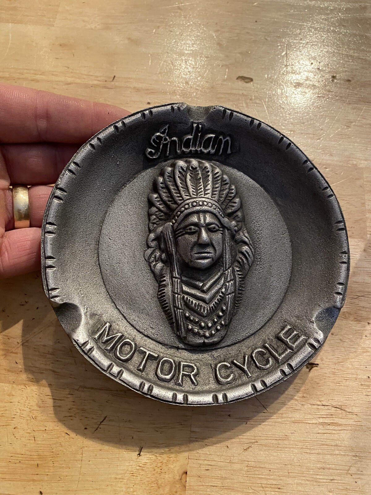 Indian Motorcycles Cigar Ashtray Patina Harley Davidson Triumph