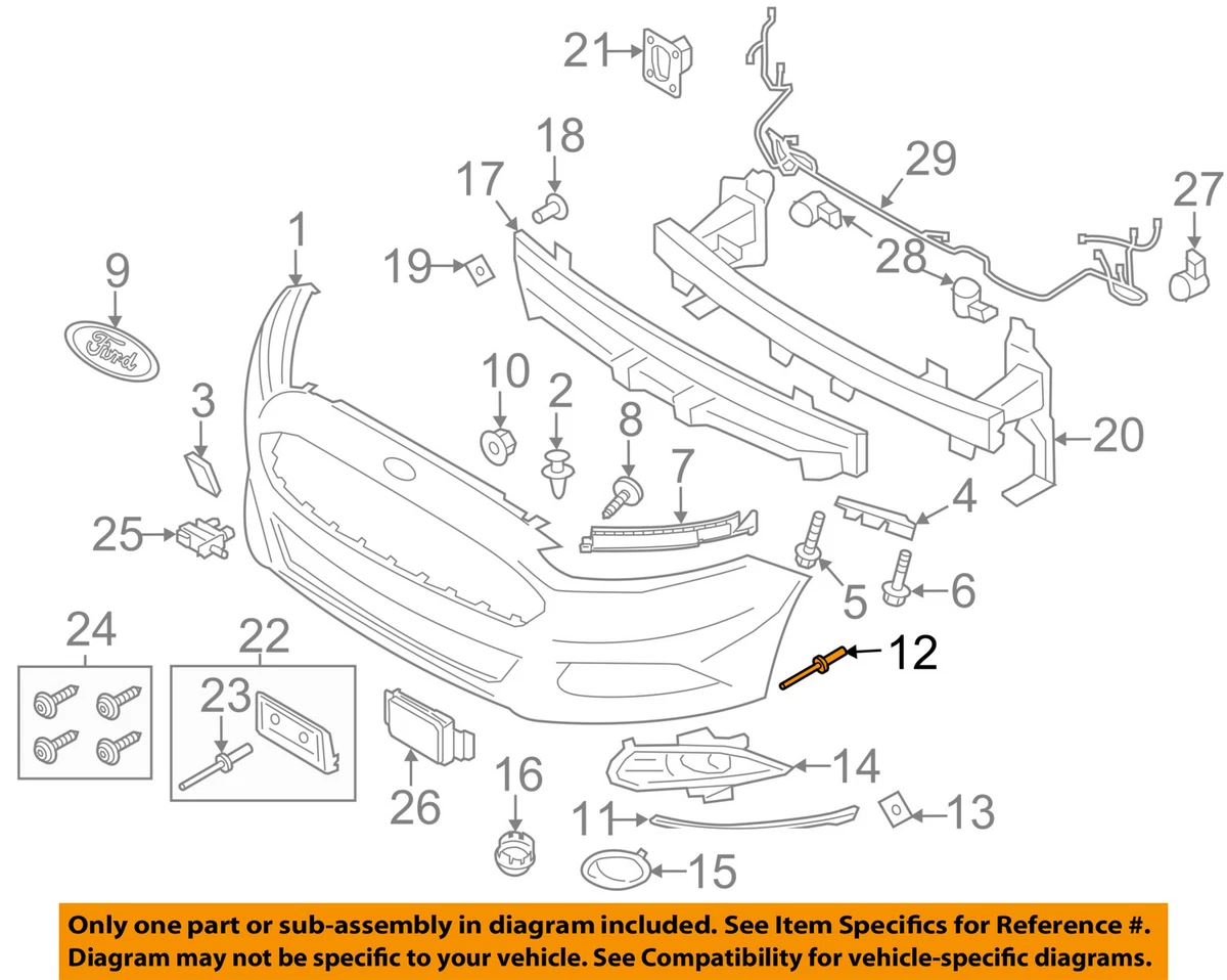 FORD OEM Front Bumper-Valance Rivet W706737S300 | eBay 