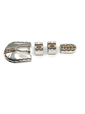 VTG Sterling 4 Piece Ranger Belt Buckle Set 12K GF 5/8" Belt Western Style