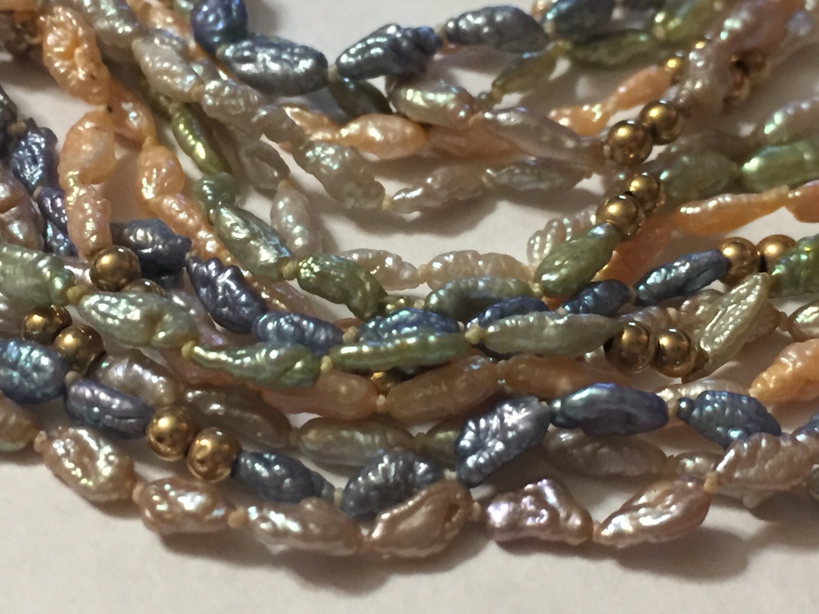 Vintage Multi Color Fresh Water Rice Pearls - 6 Strands | eBay