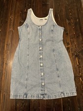 Levi's Tuli Denim Women Mini Dress, Medium, 100 Cotton, Pockets, New With Tags