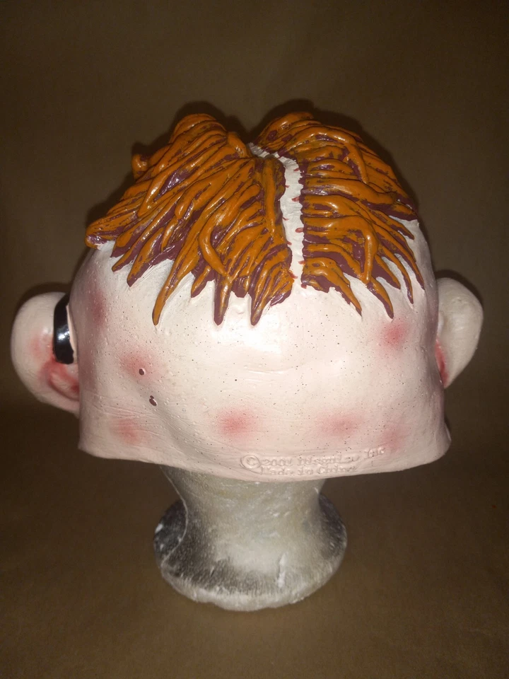 DISGUISE INC 2001 SCARY OLD MAN SCIENTIST WITH GLASSES LATEX HALF HALLOWEEN MASK - Image 3 of 4