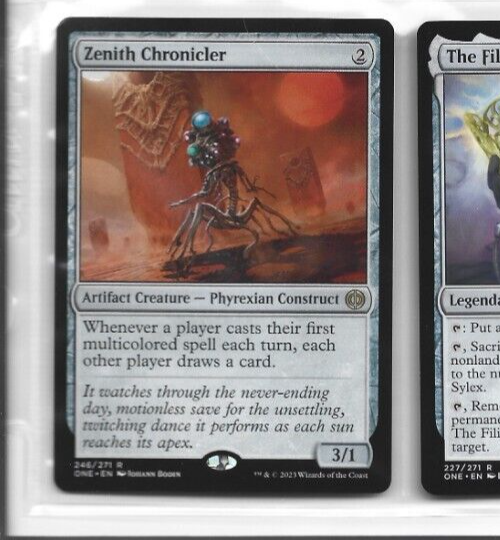mtg phyrexia all will be one most expensive cards Zenith Chronicler Phyrexia - All Will Be One Magic The Gathering MTG Card