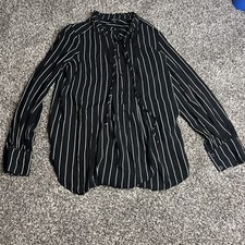 Simply Vera women's Small Black/white Pin Strip Tunic