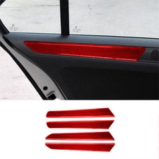 8pcs Red Carbon Fiber Interior Door Panel Cover Trim For Volkswagen Jetta Sedan
