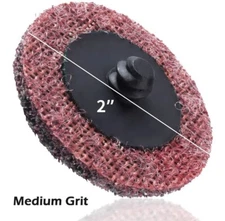 25PC  2" Medium Roloc Scotch Pads Roll Lock Surface Sanding Disc