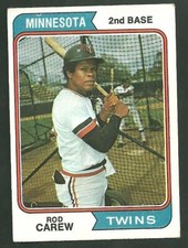 1974 Topps #50 Rod Carew Vintage Baseball Card Minnesota Twins 2nd Base 2B
