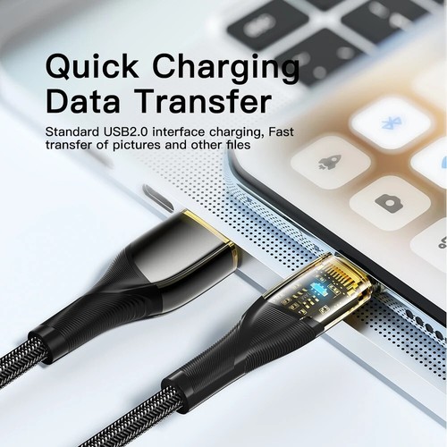 Essager 7A, 100W USB A To Type C Fast Charging Cable with Light Indicator - Picture 4 of 7