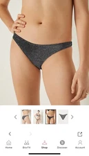 Victoria’s Secret Pink Black SHIMMER BRAZILIAN BIKINI BOTTOM, Small,nwt $32.95