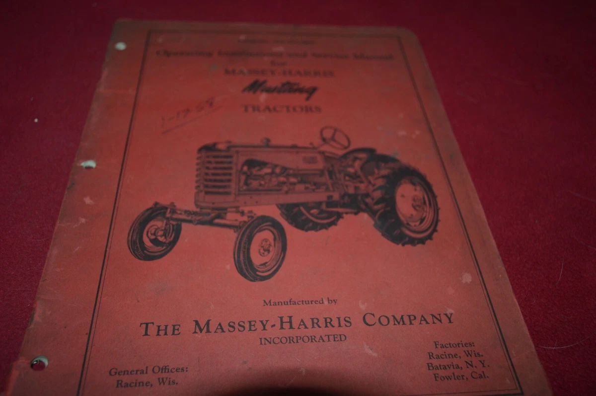 Massey Harris MUSTANG Traktor Operator Manuelle AMIL15