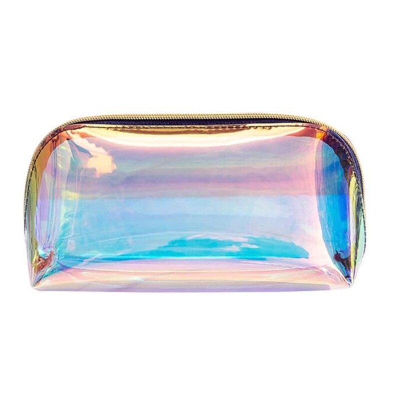 Rainbow Iridescent Clear Makeup Bag Cosmetic Toiletry Organizer-image
