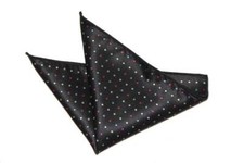 Gascoigne Pocket Square Silk Black Colorful Polka Dots Men's