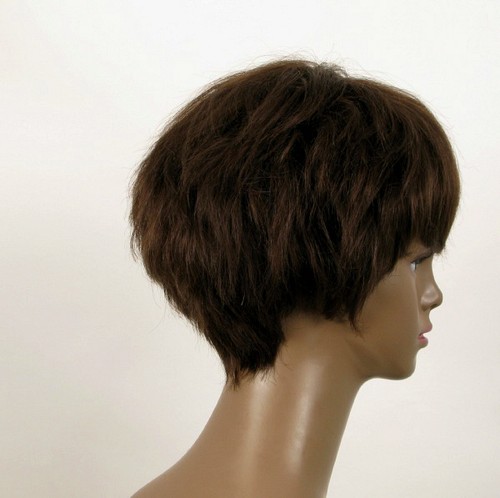 Afro Perücke Damen 100% natürliches Haar braun Ref. WHIT 07/6 - Bild 7 von 9