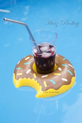 5 Stk. Aufblasbarer Getränkehalter ''Donut mit Biss'' Style Schokolade