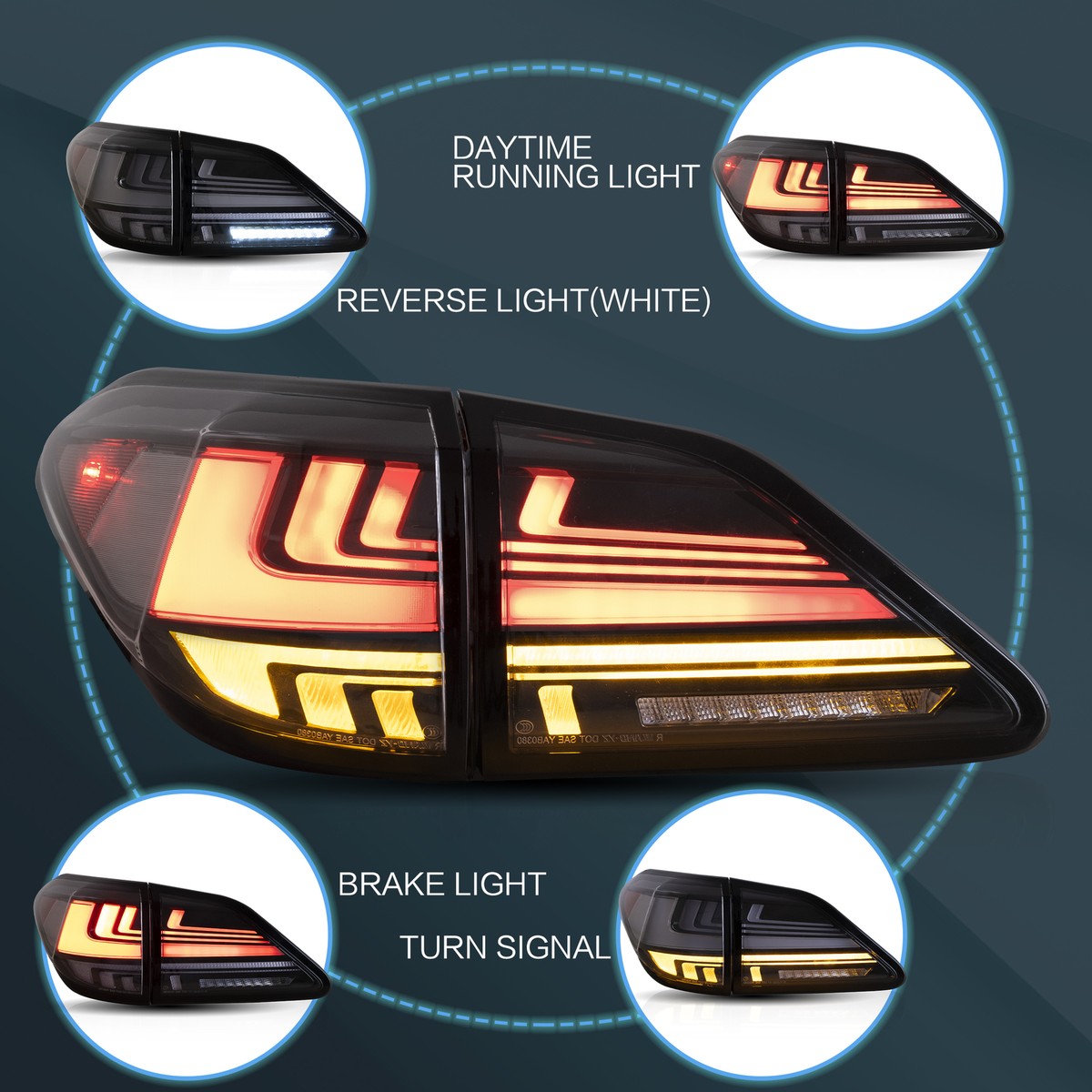 LED Tail Lights for LEXUS RX 350 450H 2009-2014 w/ Startup