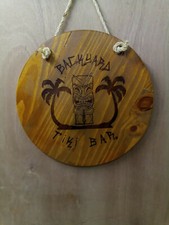 Wood Tiki Bar Sign Laser Engraved Backyard Decor