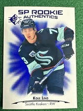 2021-22 Upper Deck SP Rookie Authentics Blue #105 Kole Lind - Seattle Kraken