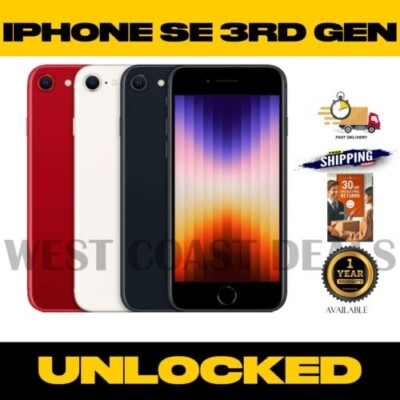 New Apple iPhone SE 3rd Gen 2022 128GB Factory Unlocked T-Mobile ATT Verizon