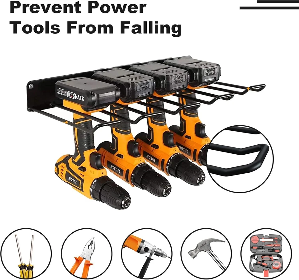 1-4 Layer Power Tool Organizer Wall Mounted Power Tool Rack Drill Storage Racks - Image 3 of 4