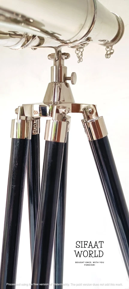 Nautical Home Decor 62" Floor Standing Nickel Magnifying Binoculars,Perfect GIFT Foto 4 de 4