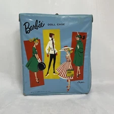 Vintage Barbie Ponytail Doll Trunk Case Blue 1961 